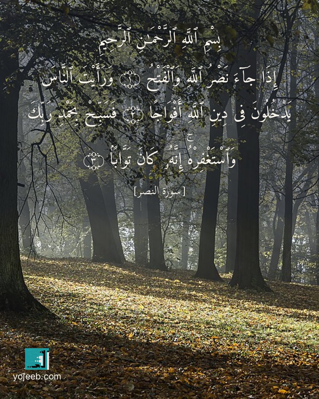 بطاقة دعاء مصورة — بسم الله الرحمن الرحيم إذا جاء