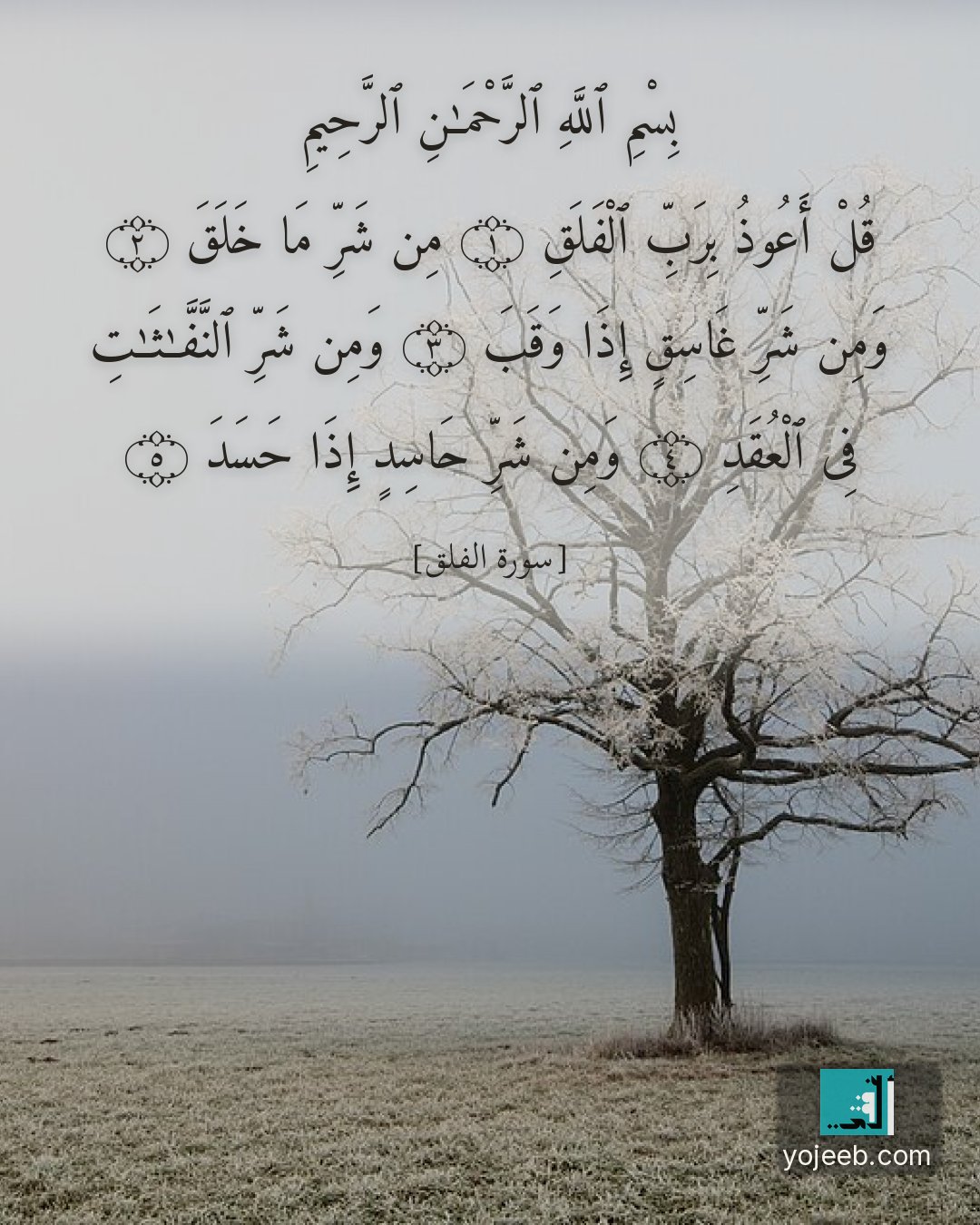 بطاقة دعاء مصورة — بسم الله الرحمن الرحيم قل أعوذ