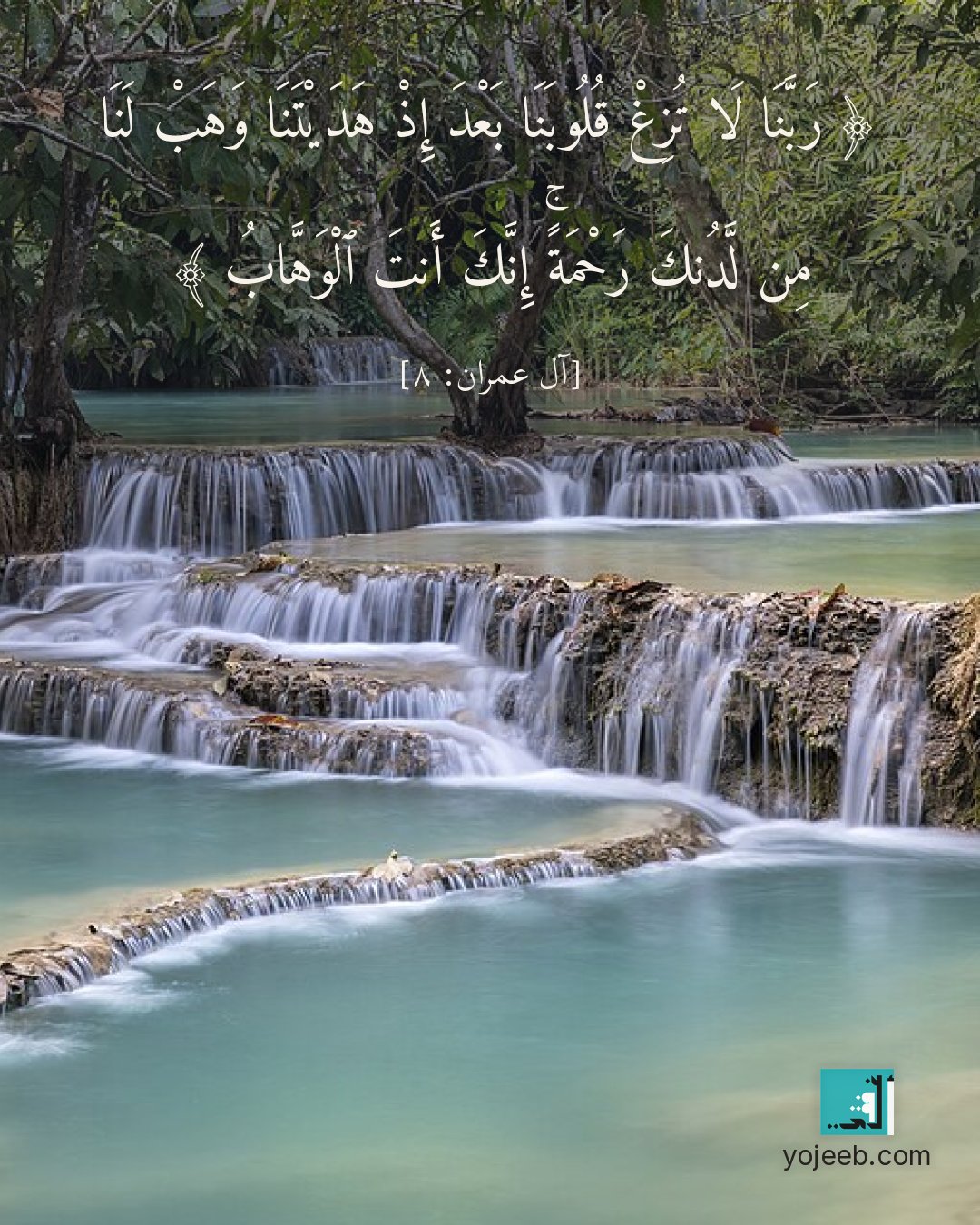 بطاقة دعاء مصورة — ربنا لا تزغ قلوبنا بعد إذ هديتنا