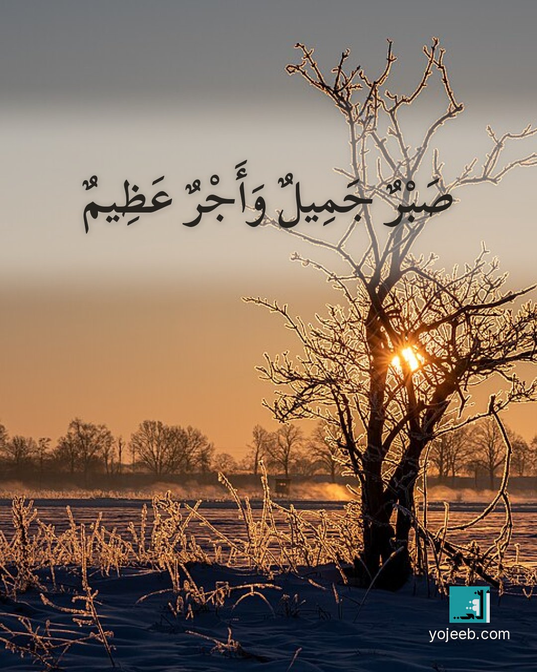 بطاقة عزاء ومواساة — صبر جميل وأجر عظيم