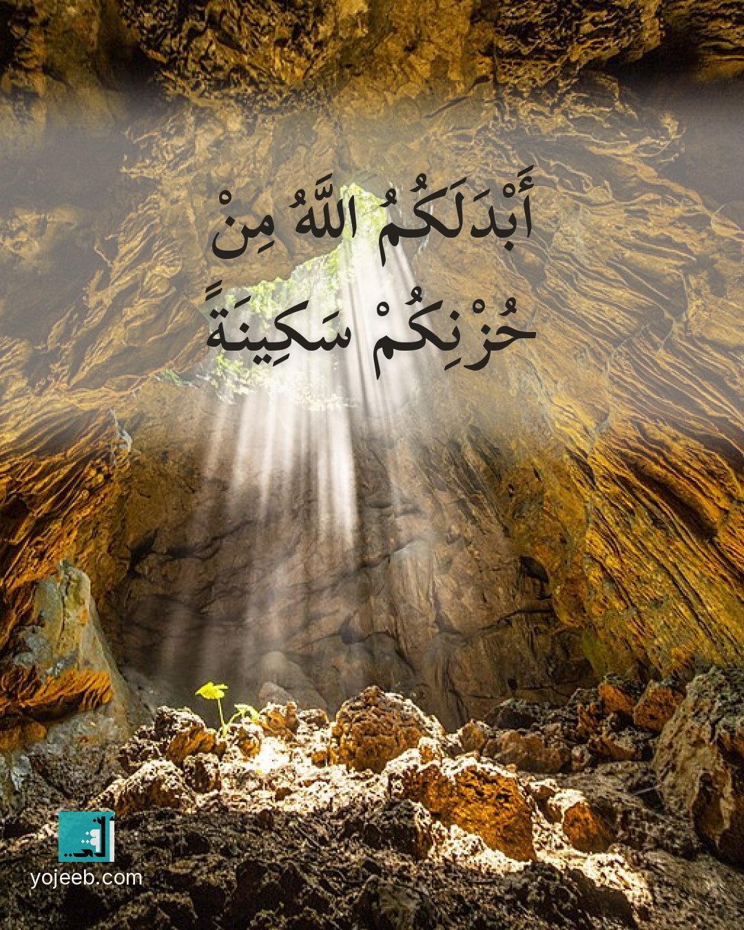 بطاقة عزاء ومواساة — أبدلكم الله من حزنكم سكينة