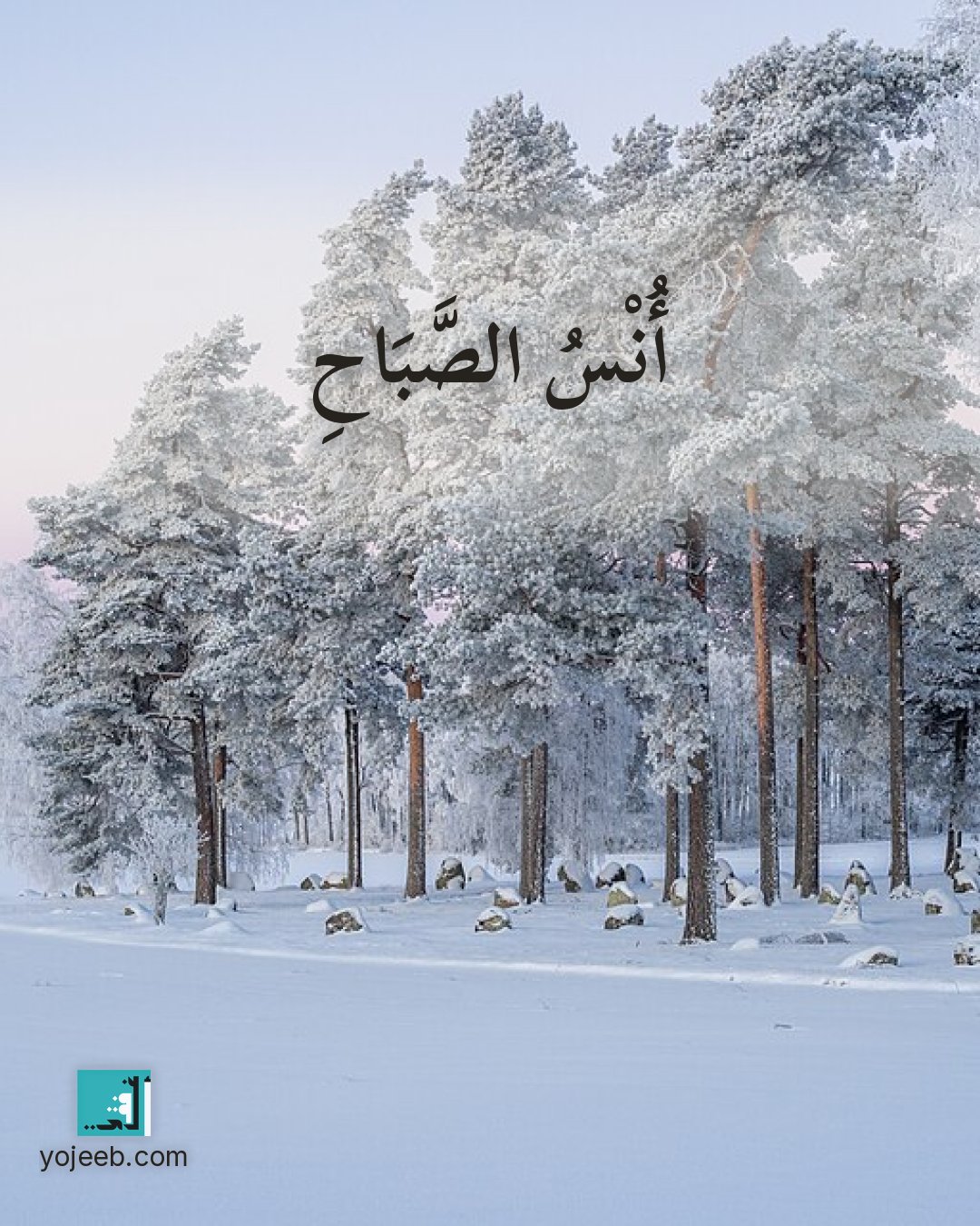 بطاقة صباح الخير على صورة ثلج — أنس الصباح