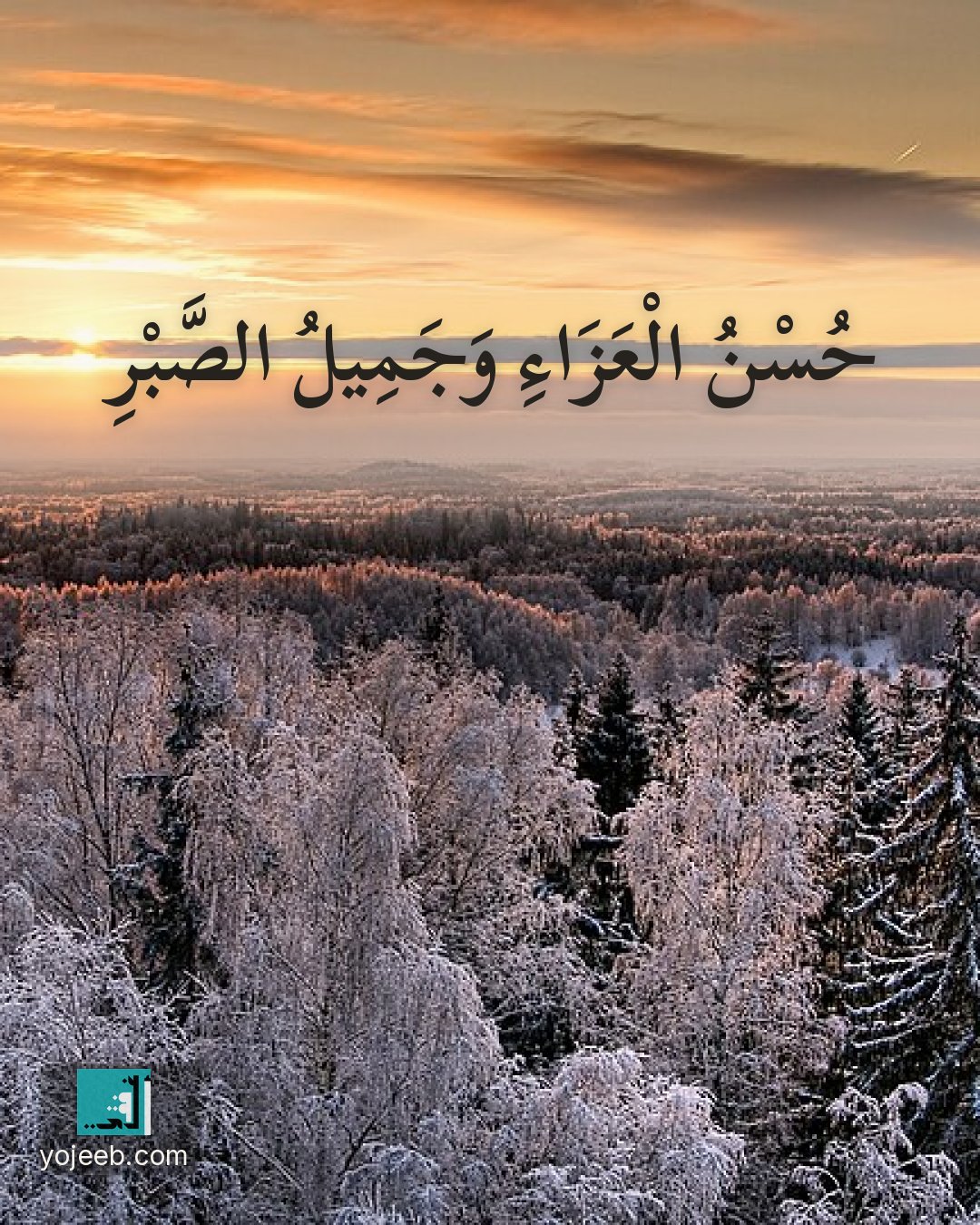 بطاقة عزاء ومواساة — حسن العزاء وجميل الصبر