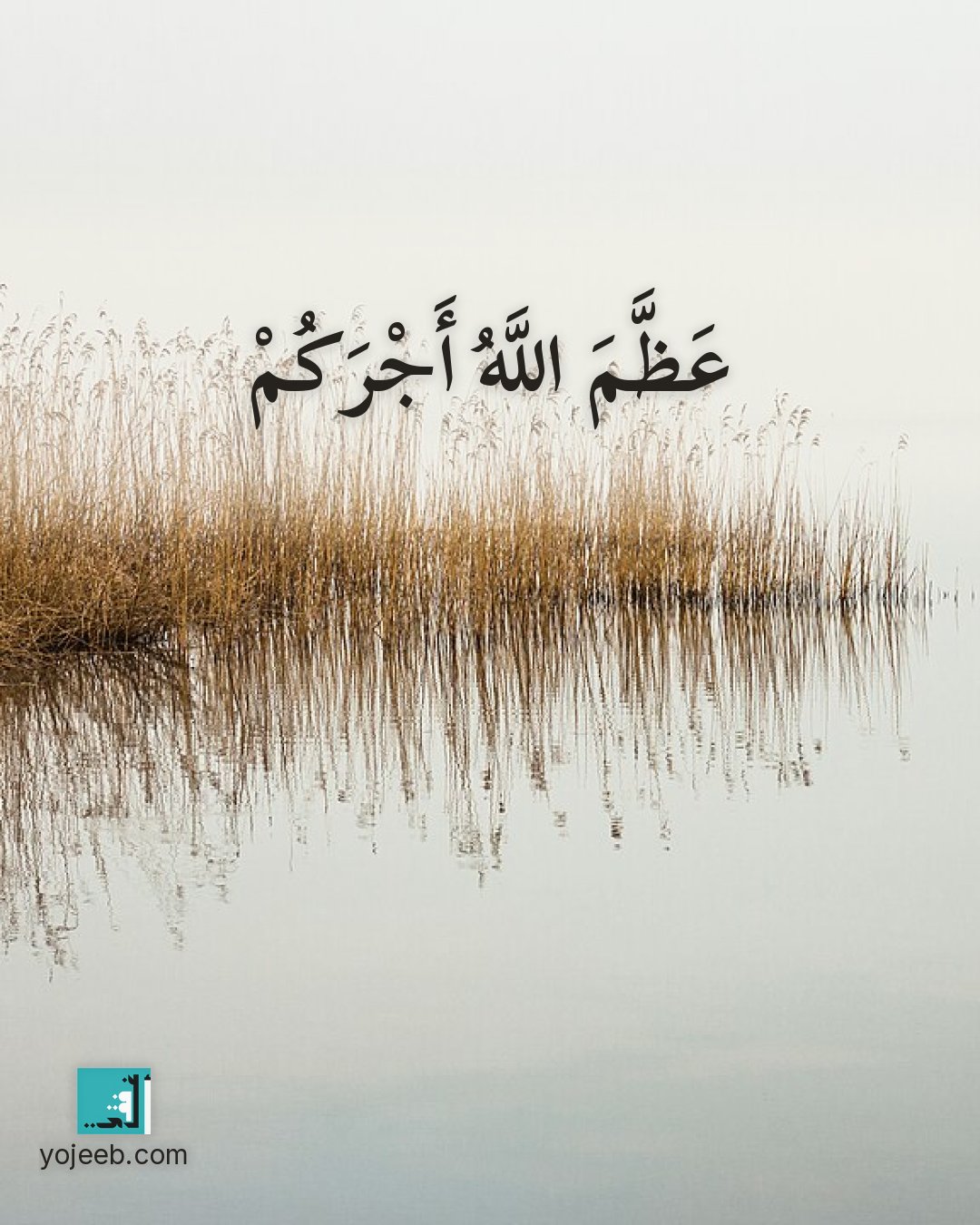 بطاقة عزاء ومواساة — عظم الله أجركم