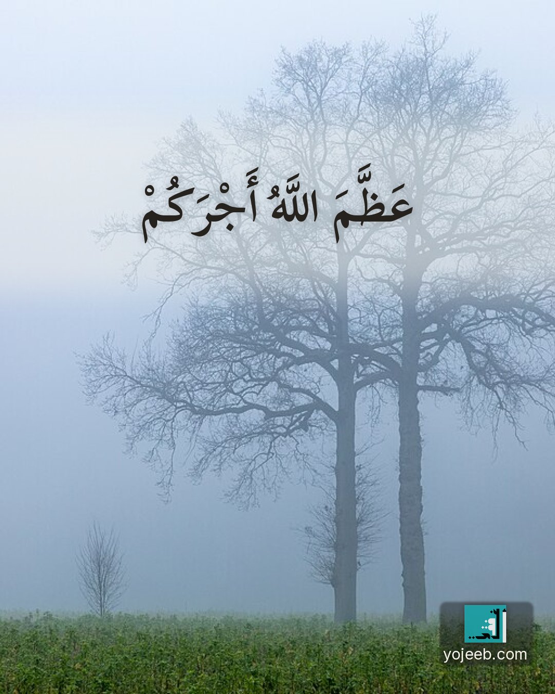 بطاقة عزاء ومواساة — عظم الله أجركم