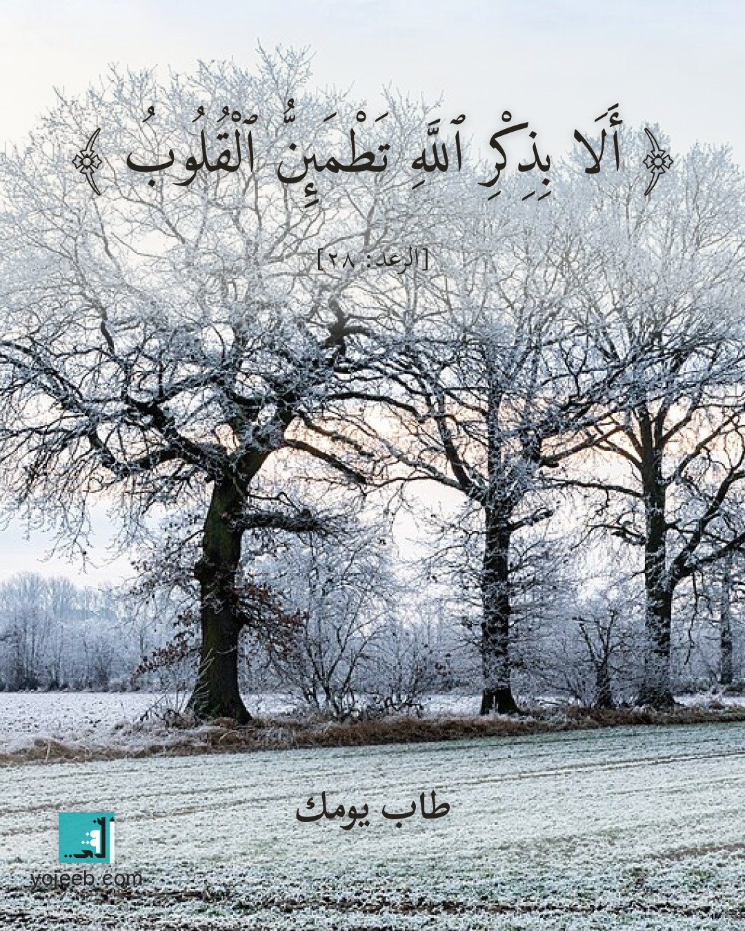بطاقة آيات تريح القلب — ألا بذكر الله تطمئن القلوب