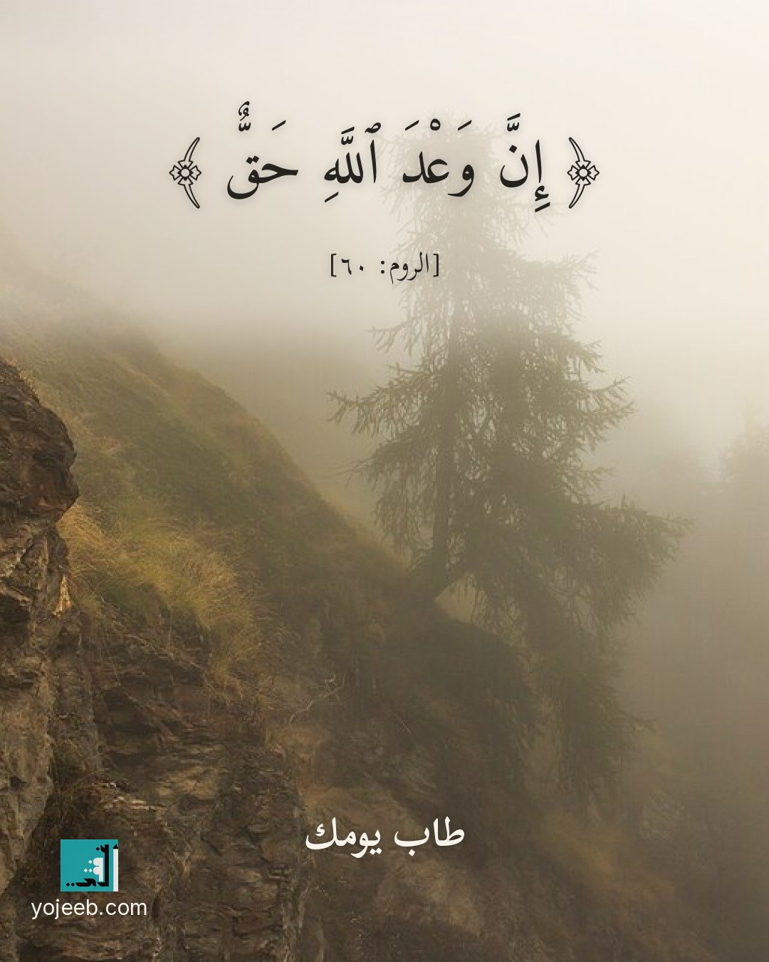 بطاقة آيات تريح القلب — إن وعد الله حق