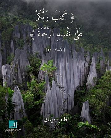 بطاقة آيات تريح القلب — كتب ربكم على نفسه الرحمة