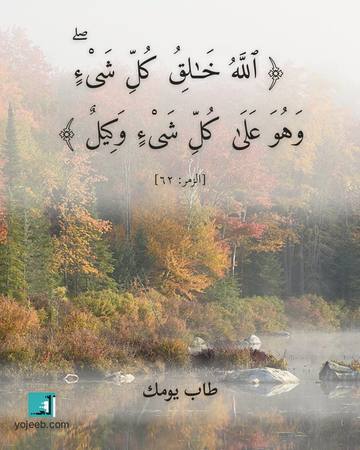 بطاقة آيات تريح القلب — الله خلق كل شىء وهو على