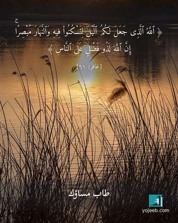 بطاقة مساء الخير — الله الذى جعل لكم اليل لتسكنوا